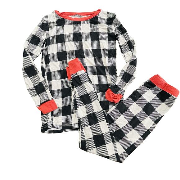 Little Sleepies Size 5/6 Bamboo Two Piece Long Sleeve Buffalo Plaid Pajamas - Picture 1 of 3